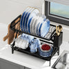 Premium 2-Tier Dish Drying Rack with Drainboard - Clarify.pk