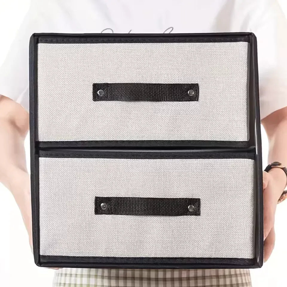 1pc Bra & Panty Organizer, Underwear Drawer Box With 2-layer, Closet Basket For Tie, Socks, Household Space Saving Organizer