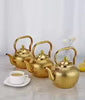 Luxury Golden Stainless Steel Kettle – Elegant Dot Pattern Stovetop Teapot