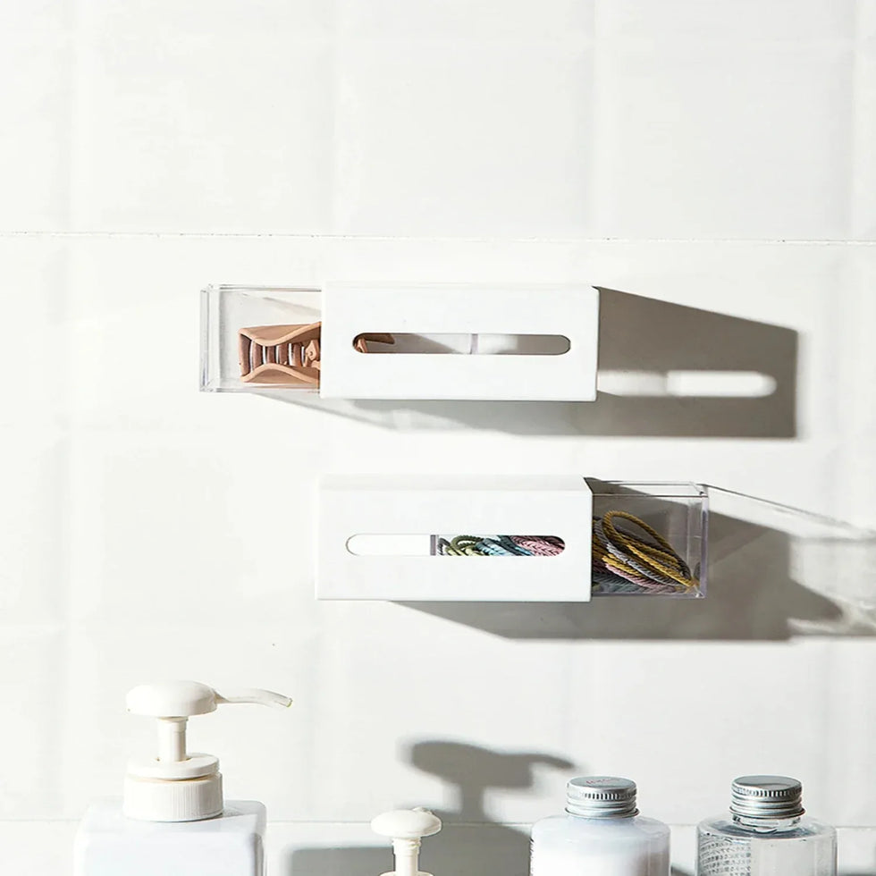 Punch-Free Makeup Cotton & Hair Clip Storage Box - Clarify.pk