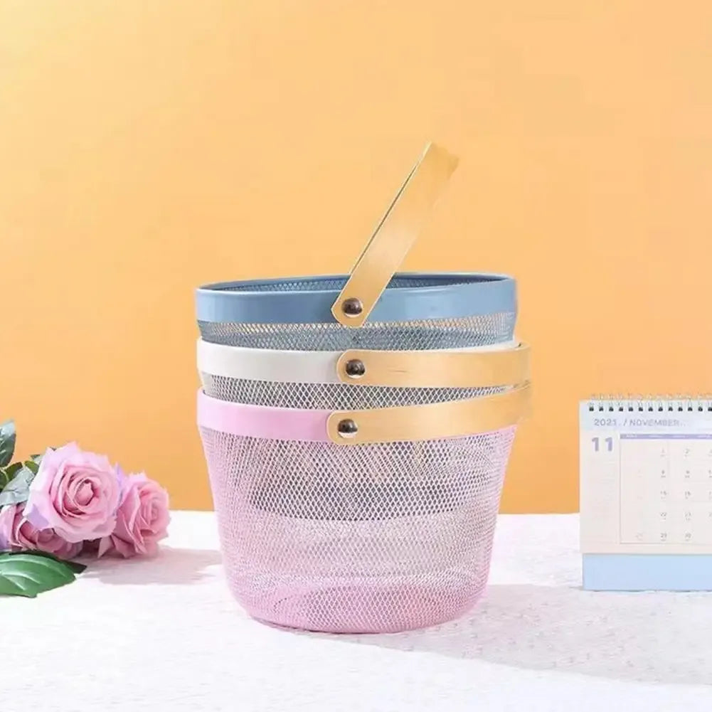 Wire Mesh Fruit & Vegetable Basket – Round Portable - Clarify.pk