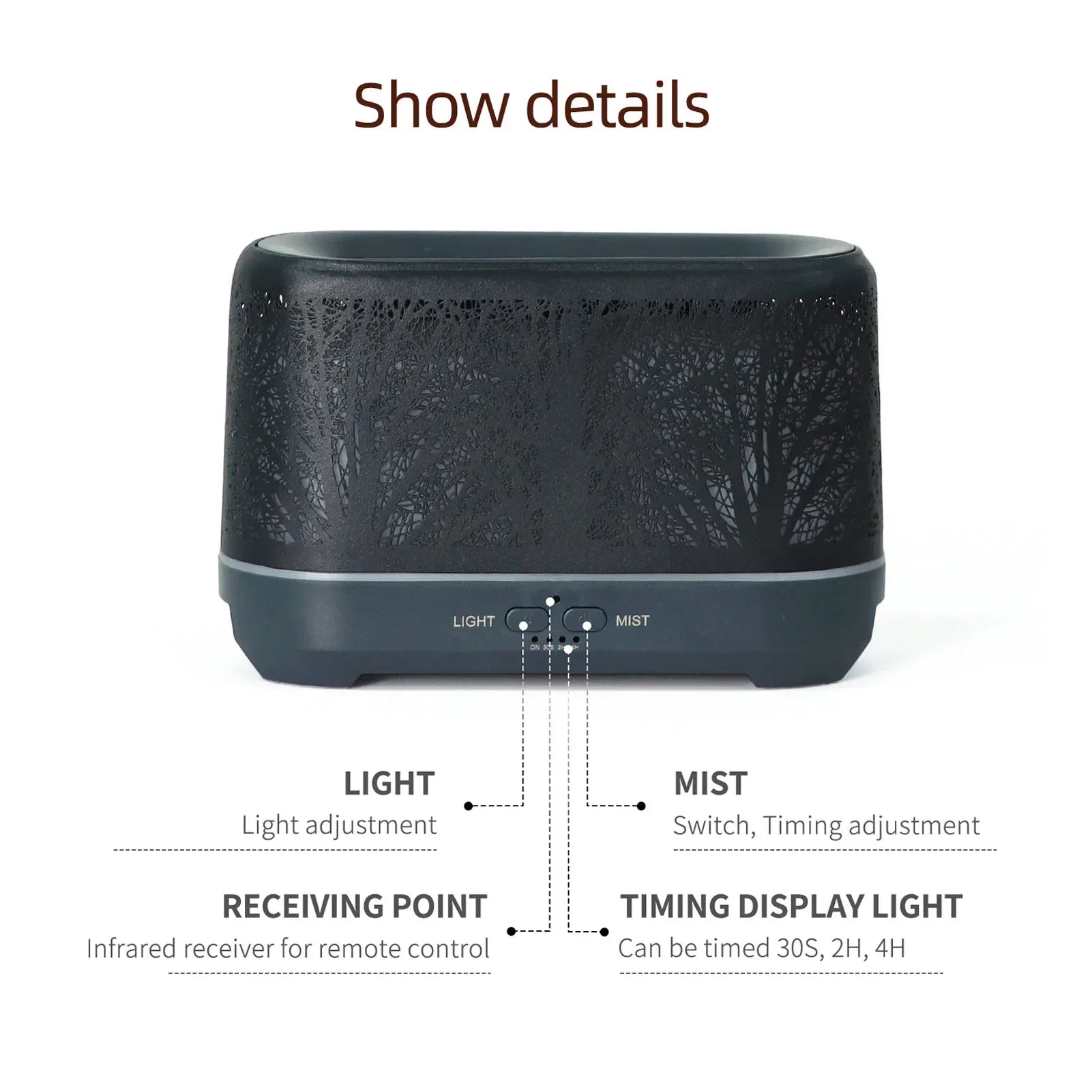 Flame Aroma Diffuser with Colorful LED Lights - Clarify.pk