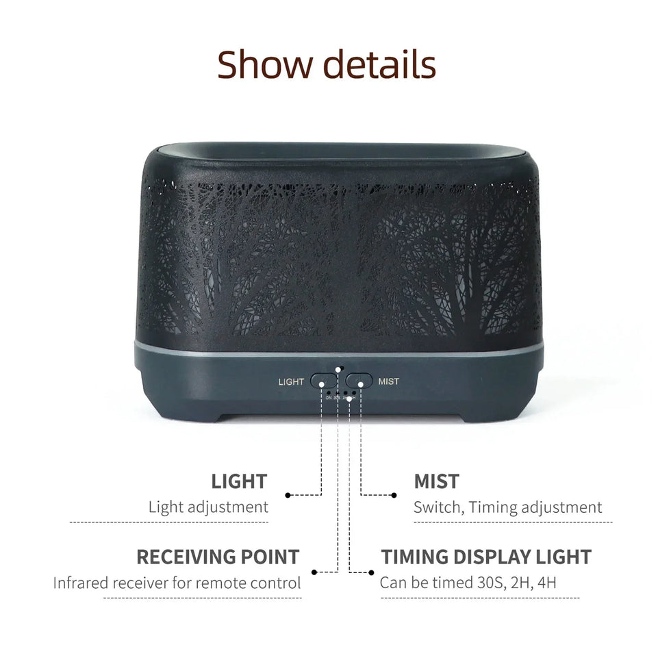 Flame Aroma Diffuser with Colorful LED Lights - Clarify.pk