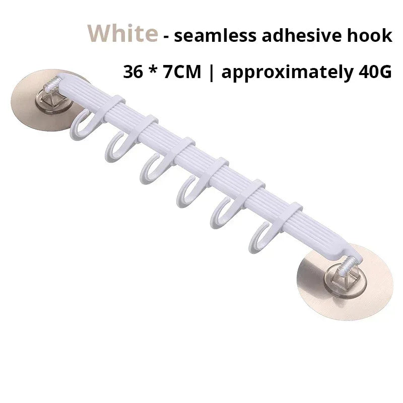 Suction Cup Hook – 6-Row Wall Hanger for Kitchen & Bathroom