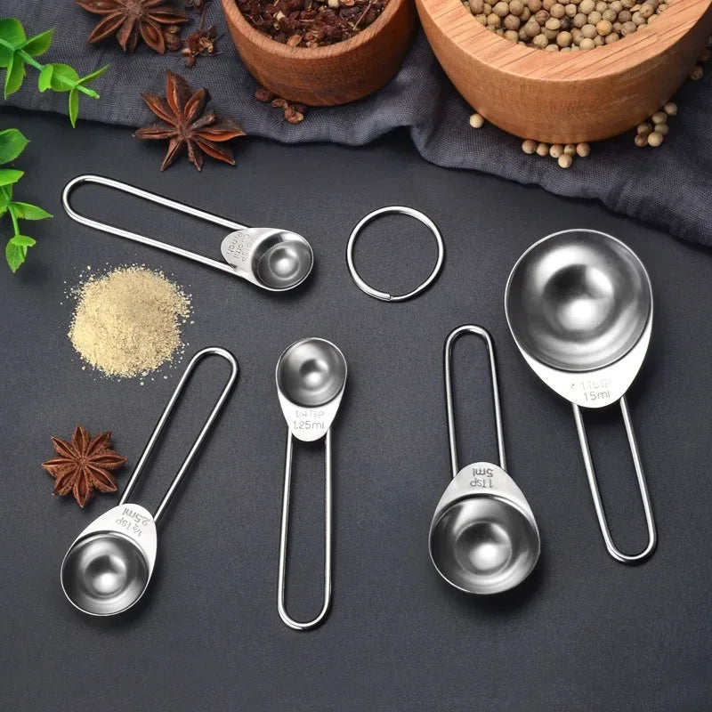 5Pcs Measuring Spoon Set – Baking & Coffee Tools - Clarify.pk