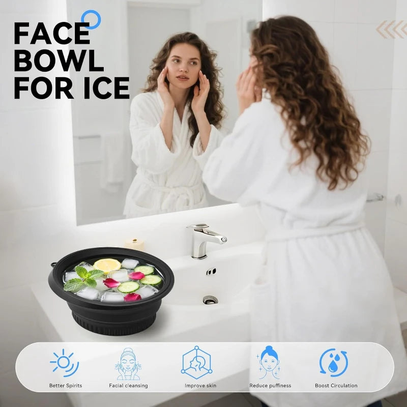 Silicone Ice Face Wash Bowl - Foldable Cold Compress Facial Tool