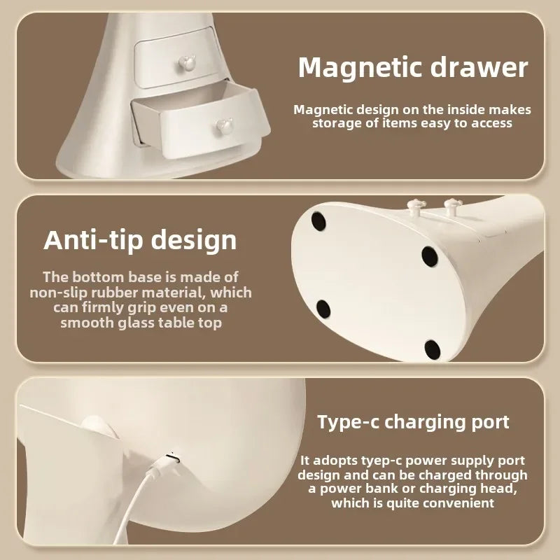 Luxury LED Makeup Mirror with Integrated Drawer Stand