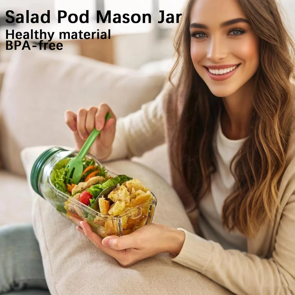 Acrylic Salad Pod Container – Leak-Proof Meal Prep Bowl