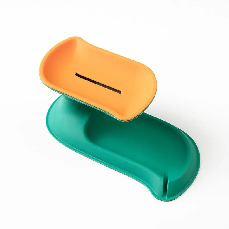 Rotary Double Layer Soap Dish – Drainable Bathroom Holder