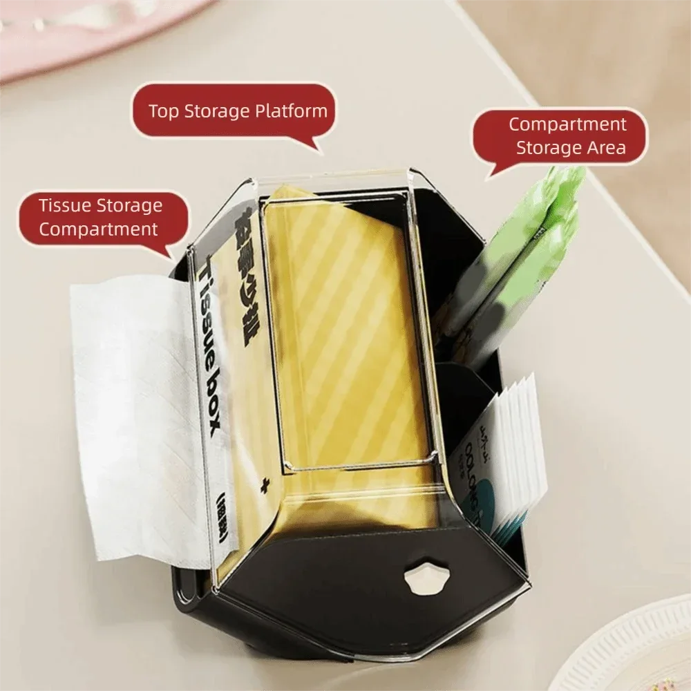 Durable Plastic Tissue Box – Anti-Slip Decorative Holder - Clarify.pk
