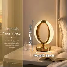 Halo Oval Rechargeable LED Crystal Desk Lamp