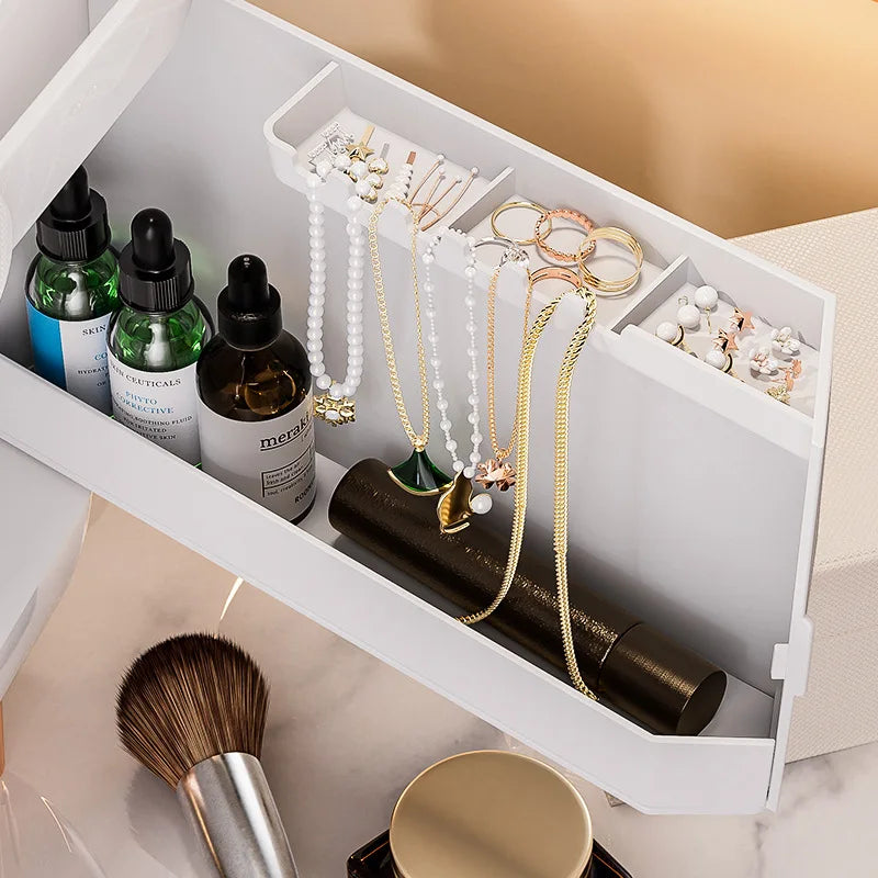 Elite Desktop Makeup Organizer – Large Capacity & Dust-Proof Protection