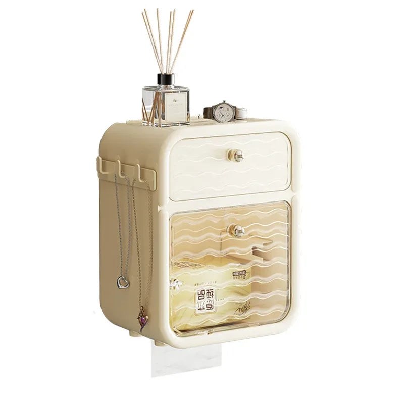 Wall Mounted Toilet Paper Holder with Storage Drawer - Clarify.pk