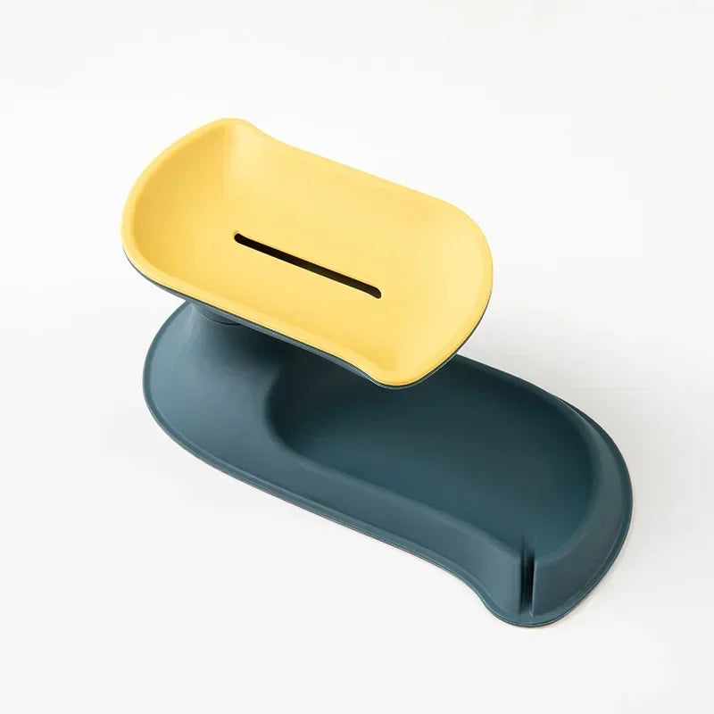 Rotary Double Layer Soap Dish – Drainable Bathroom Holder