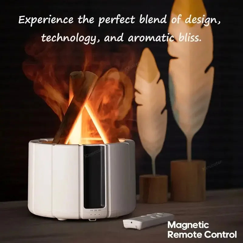 Premium Bonfire Humidifier – LED Flame Effect Aroma Diffuser