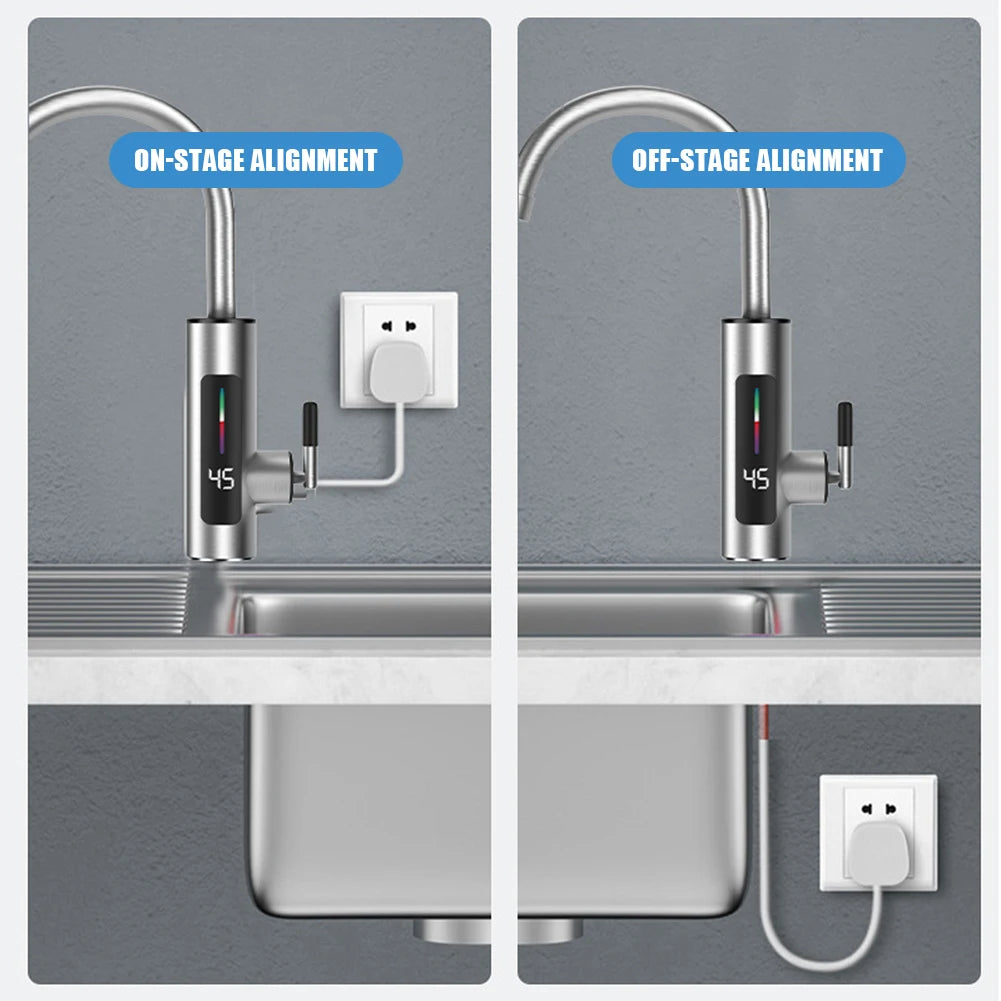 Electric Hot Water Heater Faucet 3000W Kitchen Instant Heating Faucet LCD Digital Hot Cold Mixer Tap Kitchen Bathroom Supplies