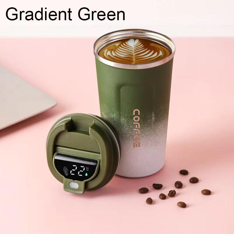 510ml Vacuum Flask Coffee Cup with Temperature Display (Random Color)