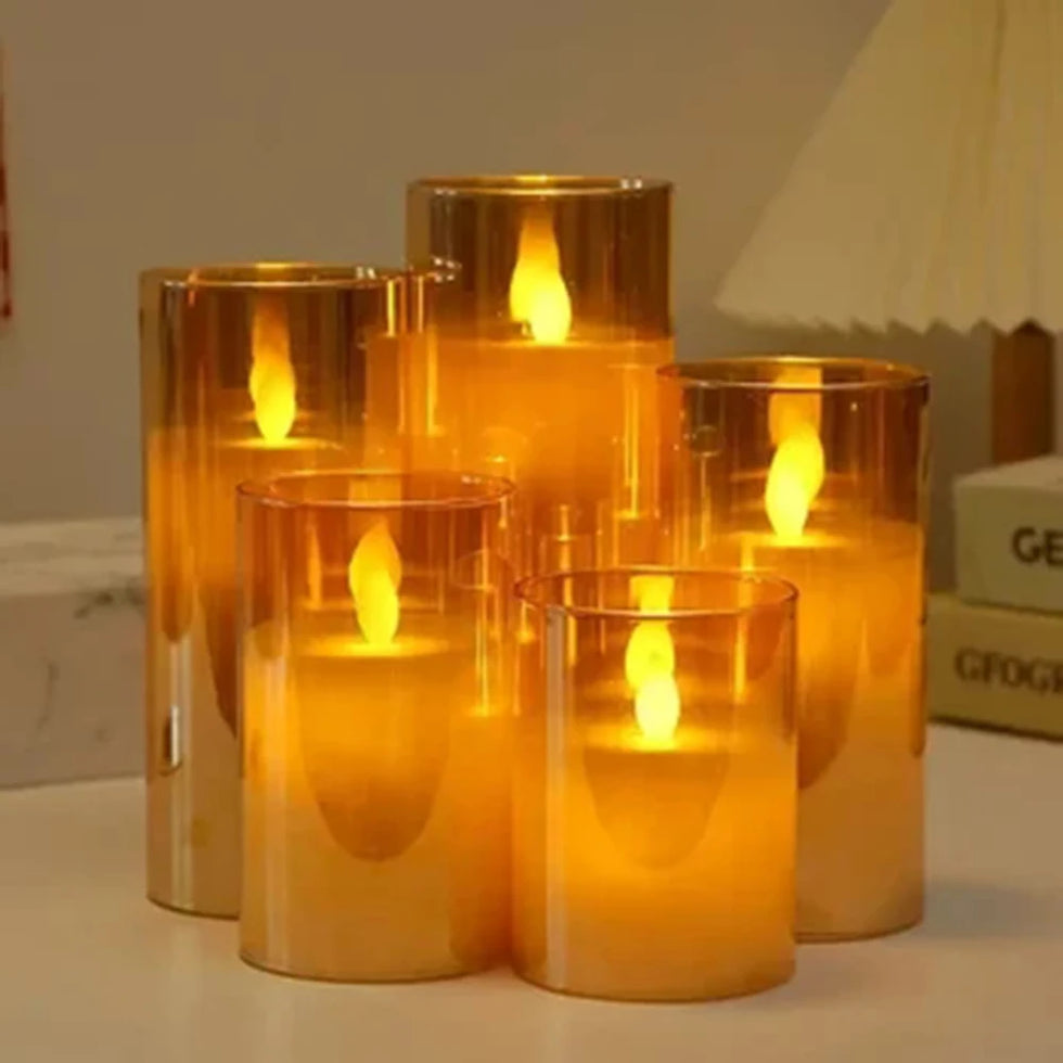 LED Flameless Candles with Remote - Set of 3