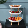 3-Layer Fruit & Snack Plate – Light Luxury Wooden Stand Dish (Random) - Clarify.pk