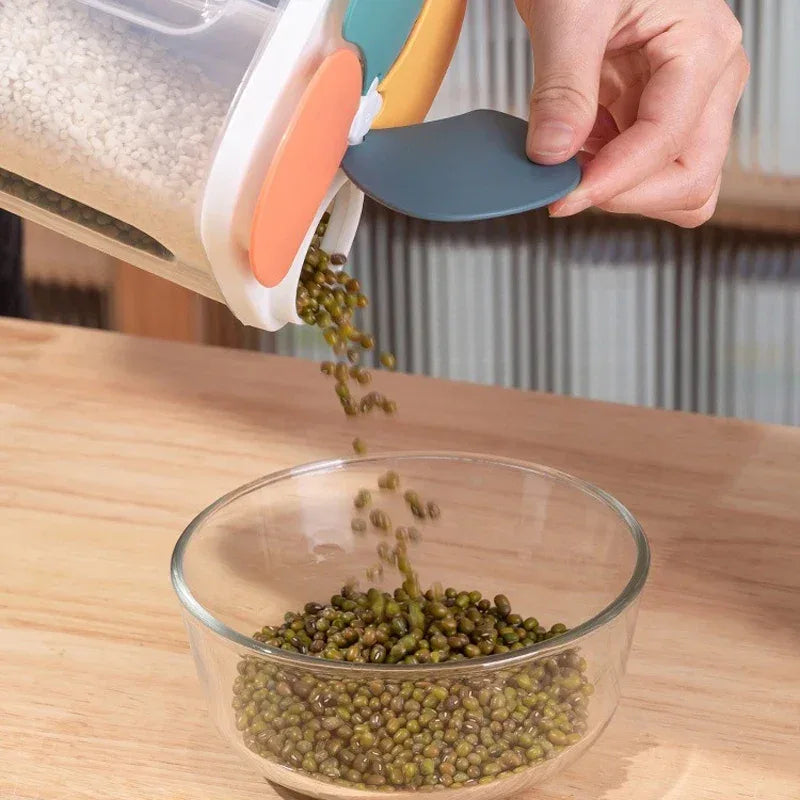 4 Grids Kitchen Cereal Storage Box – Airtight Food Container - Clarify.pk