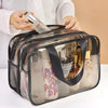Double Layer Transparent Cosmetic Bag – Large Travel Makeup Organizer - Clarify.pk