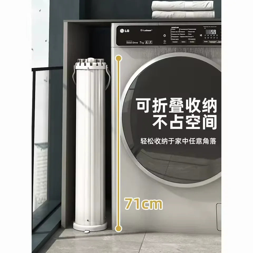 Retractable Folding Drying Rack with Floor Pole – Indoor Balcony Quilt Dryer