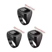 Diamond LED Smart Zikr Ring – Luxury Rechargeable Digital Tasbih with Crystal Arch Stand