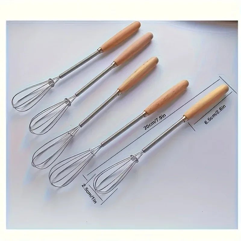Stainless Steel Whisk with Solid Wood Handle - Clarify.pk