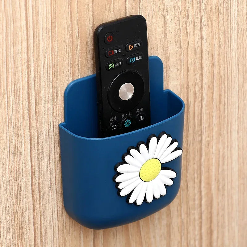 Punch-Free Wall Mounted Organizer Box – Remote & Phone Holder (Random Color) - Clarify.pk