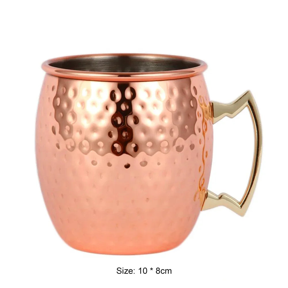 1-6PCS Cocktail Wine Cup Moscow Mule Mugs Stainless Steel Copper Plated Juice Beer Cup Coffee Mugs Bar Champagne Party Drinkware
