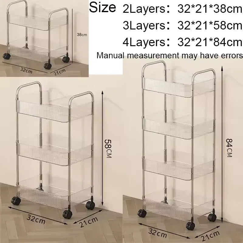 Luxury Acrylic Utility Trolley with Wheels - Clarify.pk