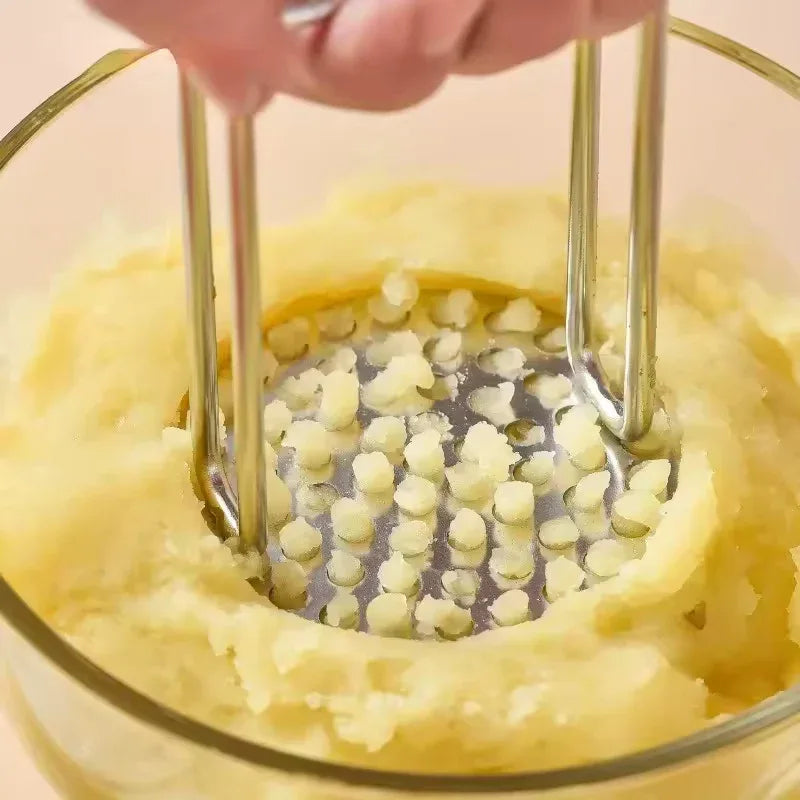 Stainless Steel Potato Masher – Manual Baby Food Press