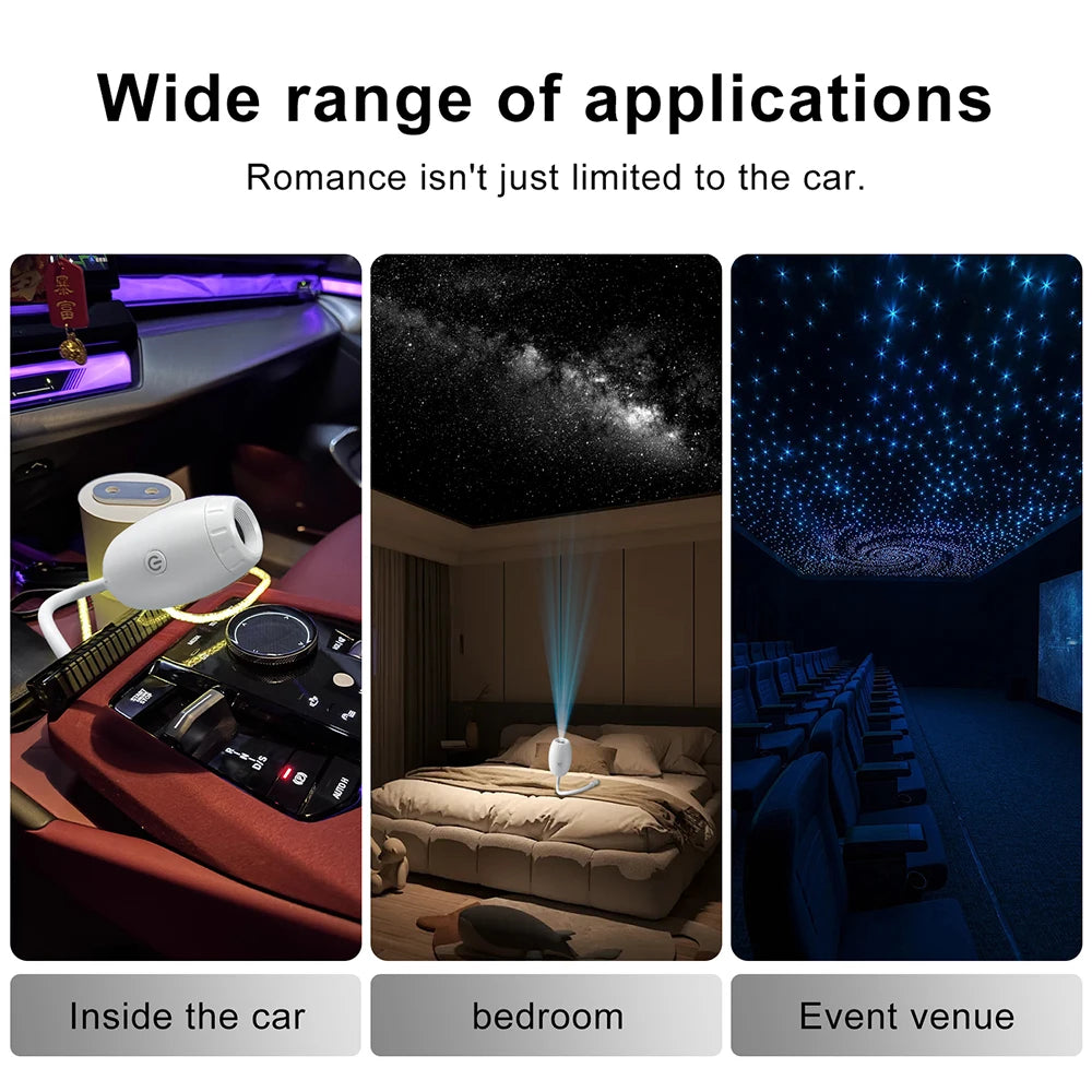 USB Galaxy Projector Light - Car Roof Ambient Night Light & Interior Atmosphere Lamp