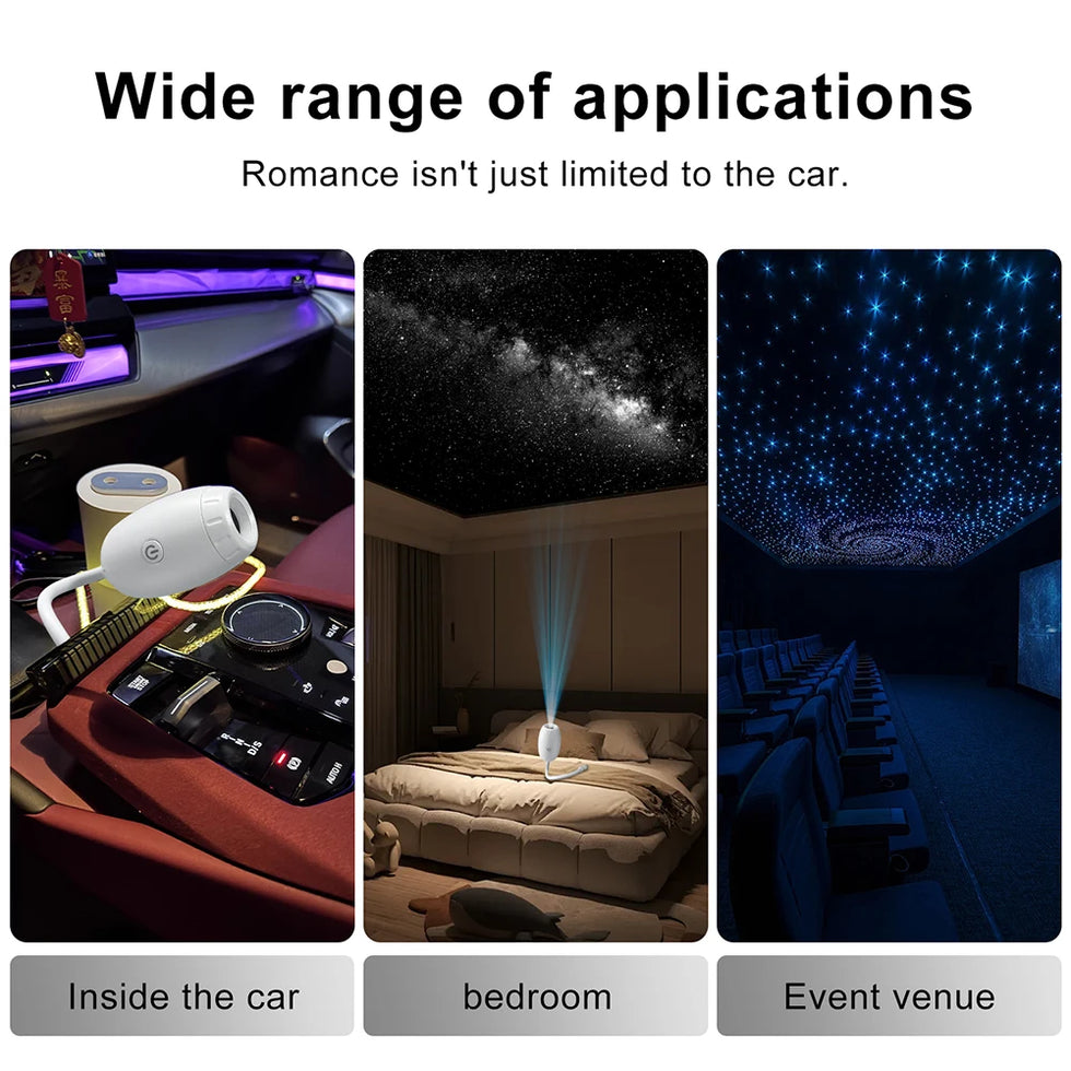 USB Galaxy Projector Light - Car Roof Ambient Night Light & Interior Atmosphere Lamp