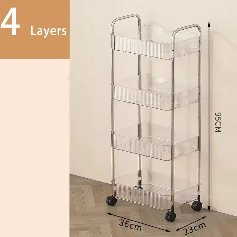 Luxury Acrylic Utility Trolley with Wheels - Clarify.pk