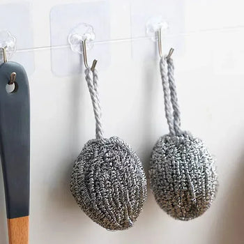 Pack of 2 Stainless Steel Wire Dishwashing Scrubber Balls - Clarify.pk