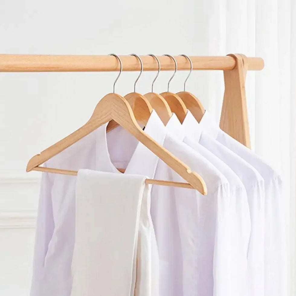 Pack of 3 Wooden Clothes Hangers – Premium Quality - Clarify.pk