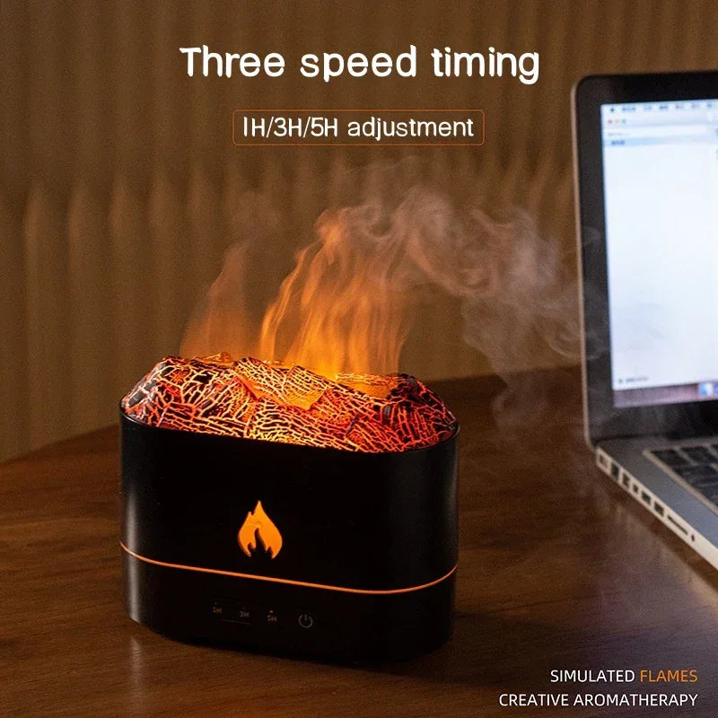 Electric Flame Humidifier – LED Aroma Diffuser - Clarify.pk