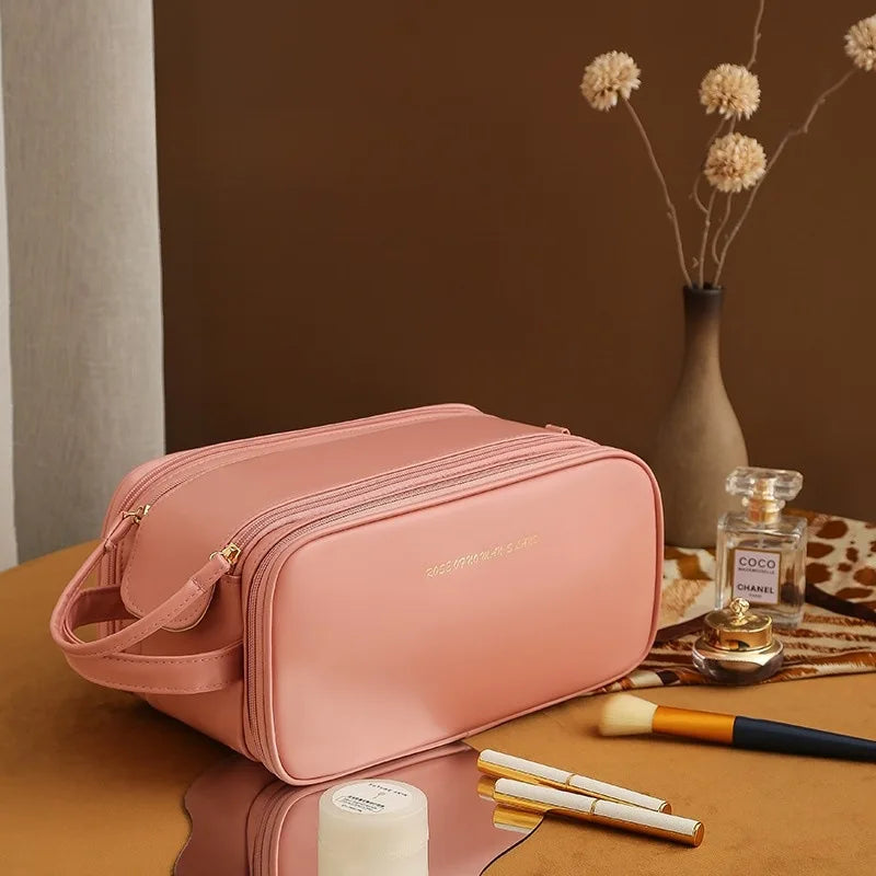 Luxury Handbag-Style Cosmetic Bag – High-Capacity PU Organizer (random color)