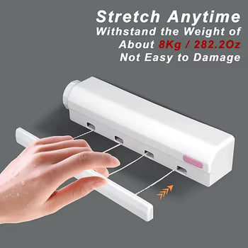 Wall Mounted Retractable Clothesline – 4 Line Laundry Drying Rack - Clarify.pk