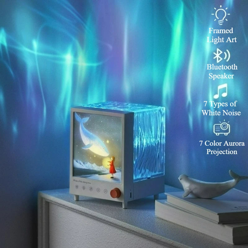 Aurora Box Projector Night Light – Bluetooth Ambient Lamp