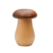 Mushroom-Style Wooden Salt & Pepper Shaker Dispenser