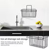 Metal Sponge Holder for Kitchen Sink – Rust-Resistant Iron Organizer with Drip Tray & Dish Cloth Hanger