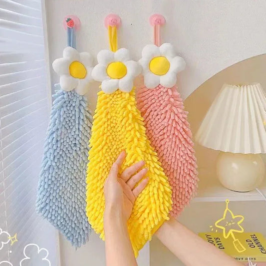 Chenille Hand Towel with Hanging Loop – Quick Dry (Each)