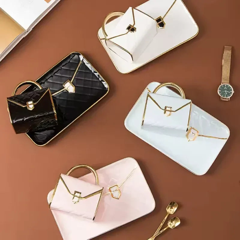 Handbag Coffee Mug with Tray & Spoon – Gift Box Set (Random) - Clarify.pk