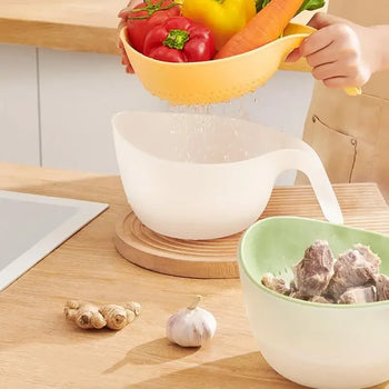 Double Layer Fruit Washing Basket & Rice Strainer - Clarify.pk