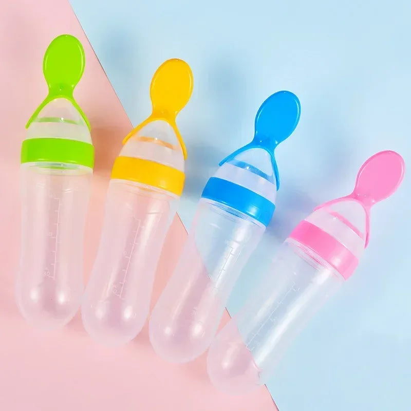 Squeeze Baby Bottle with Feeder & Training Spoon (each) - Clarify.pk