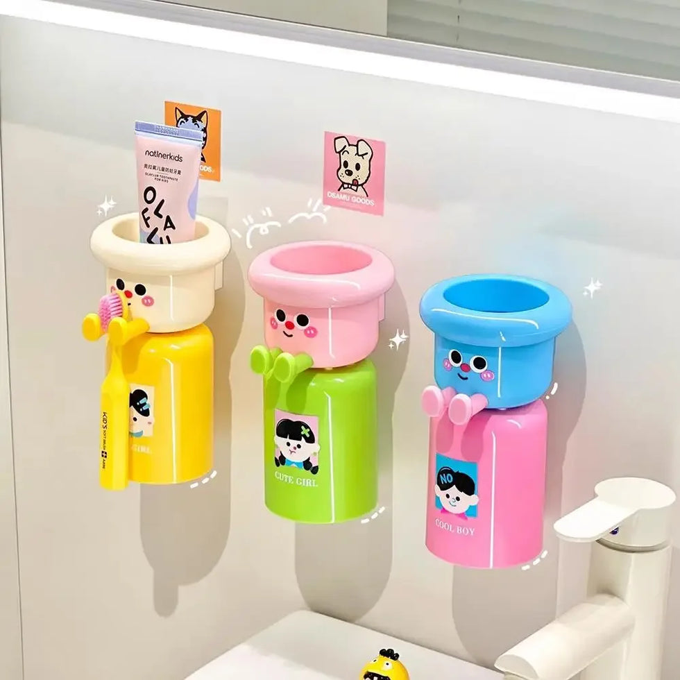 Wall-Mounted Magnetic Toothbrush Holder with Cup (each) - Clarify.pk