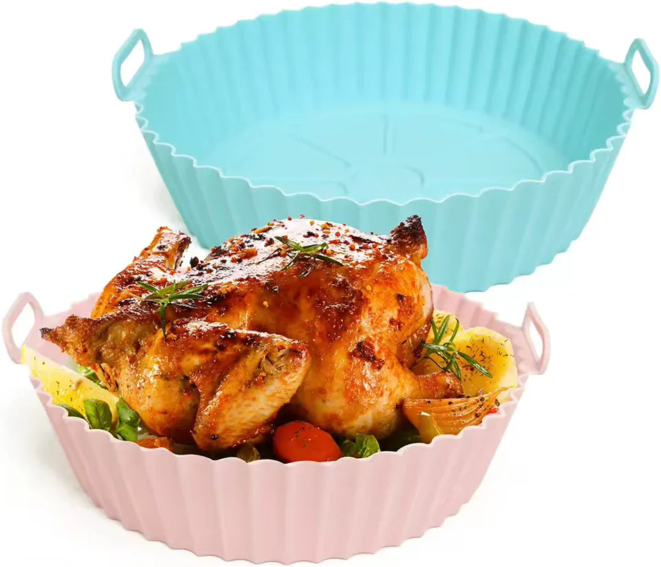 Silicone Air Fryer Basket Liner – Reusable Pot Tray & Baking Mold (Random) - Clarify.pk