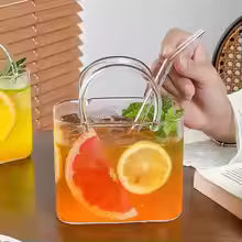 Designer Handbag-Inspired Glass for Coffee, Juice & Matcha